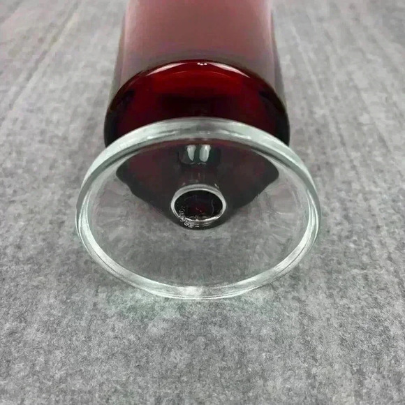 Ruby Red‎ wine glasses clear stems France 5" tall set of 3 - Picture 3 of 7